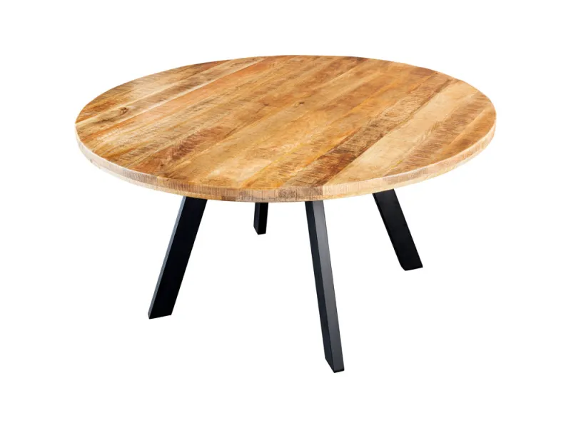 Table ronde IRON CRAFT 140 cm en manguier massif — Adeniahome