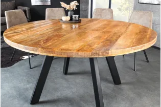 Table ronde IRON CRAFT 140 cm en manguier massif — Adeniahome