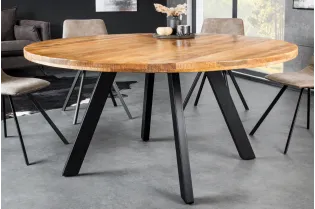 Table ronde IRON CRAFT 140 cm en manguier massif — Adeniahome 2