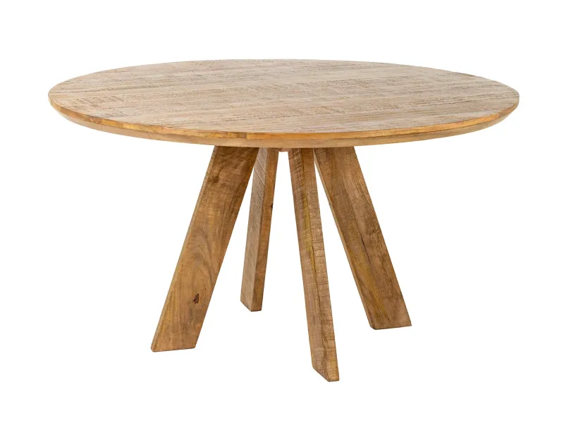 Table ronde ART WOOD Ø 120 cm en manguier massif — Adeniahome