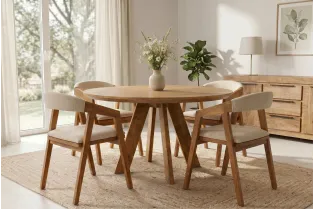Table ronde ART WOOD Ø 120 cm en manguier massif — Adeniahome 2