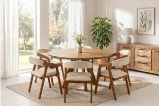 Table ronde ART WOOD Ø 140 cm en manguier massif — Adeniahome 2