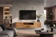 Meuble TV suspendu RELIEF 200 cm en acacia massif — Adeniahome