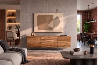 Buffet suspendu acacia massif 175 cm Relief — Adeniahome