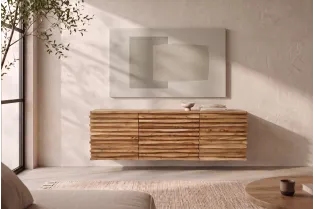 Buffet suspendu acacia massif 175 cm Relief — Adeniahome 2