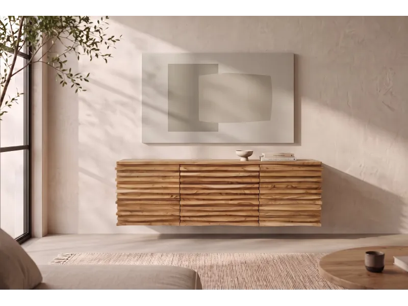 Buffet suspendu acacia massif 175 cm Relief — Adeniahome