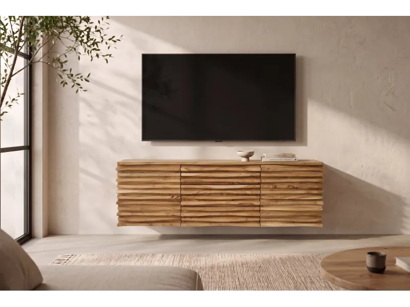 Buffet suspendu acacia massif 175 cm Relief — Adeniahome