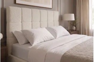Lit coffre 180x200 cm bouclé crème avec rangement — Prestige 2