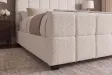 Lit coffre 180x200 cm bouclé crème avec rangement — Prestige