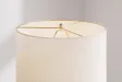 Lampe céramique noire et dorée 70 cm abat-jour blanc — Elegancia