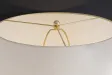 Lampe céramique blanche et dorée 65 cm abat-jour lin — Elegancia