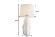 Lampe céramique blanche et dorée 65 cm abat-jour lin — Elegancia