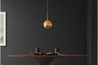 Suspension verre Liquid Diamond 20 cm or — Luminaire design élégant