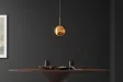 Suspension verre Liquid Diamond 20 cm or — Luminaire design élégant