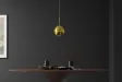 Suspension verre Liquid Diamond 20 cm or — Luminaire design élégant