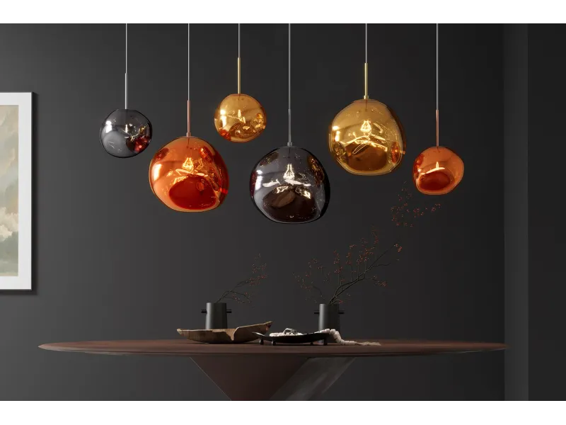 Suspension verre Liquid Diamond 20 cm or — Luminaire design élégant