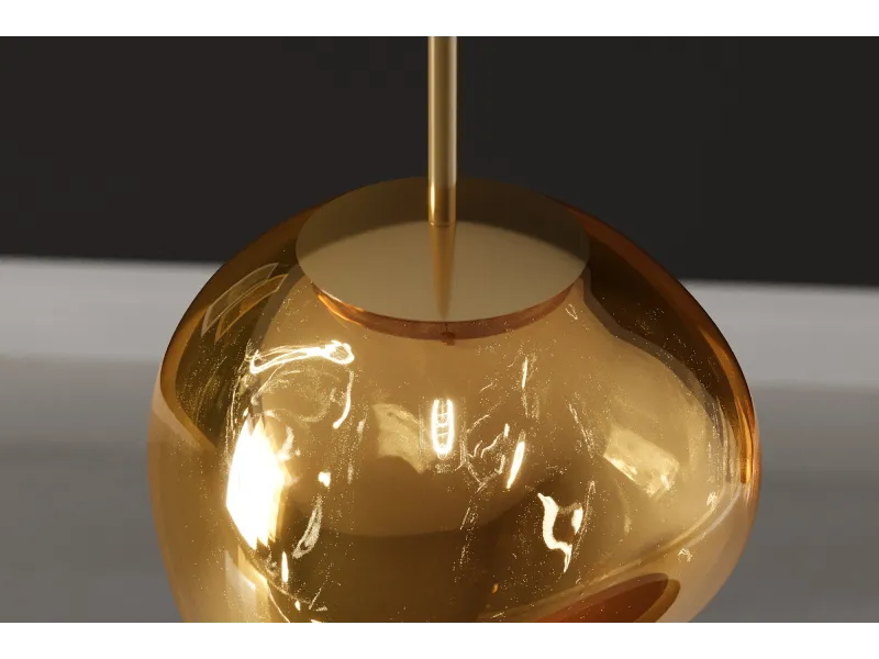 Suspension verre Liquid Diamond 20 cm or — Luminaire design élégant