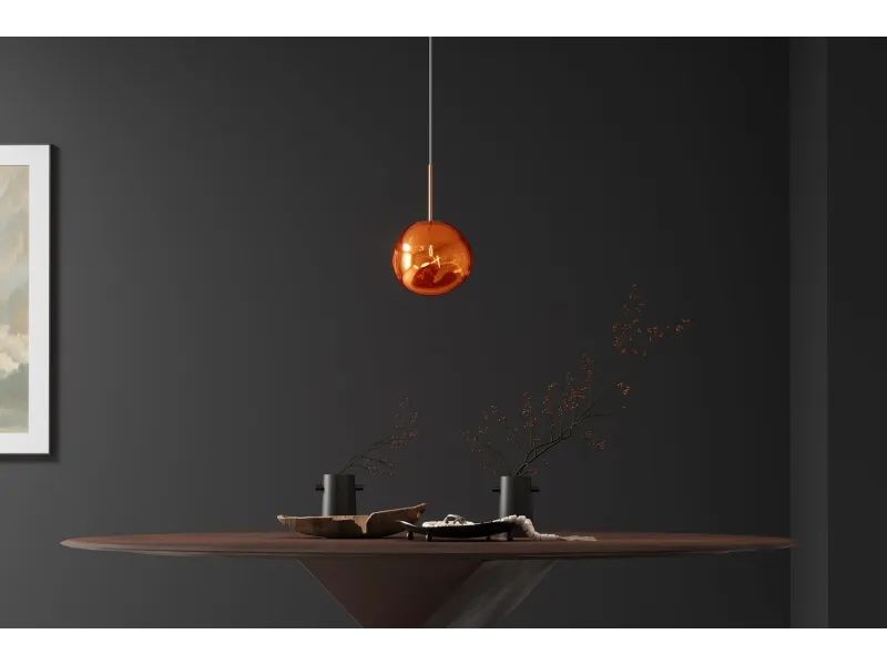 Suspension verre Liquid Diamond 20 cm cuivre — Luminaire chaleureux