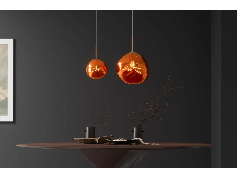 Suspension verre Liquid Diamond 20 cm cuivre — Luminaire chaleureux