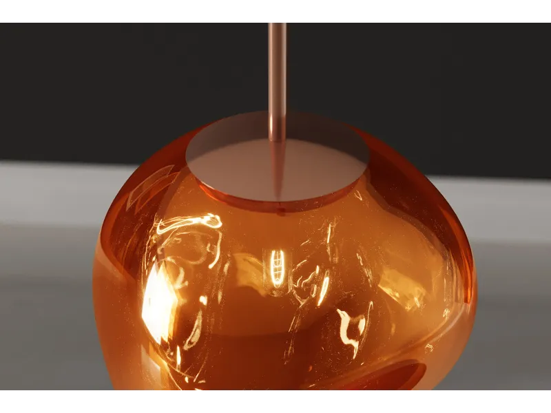Suspension verre Liquid Diamond 20 cm cuivre — Luminaire chaleureux