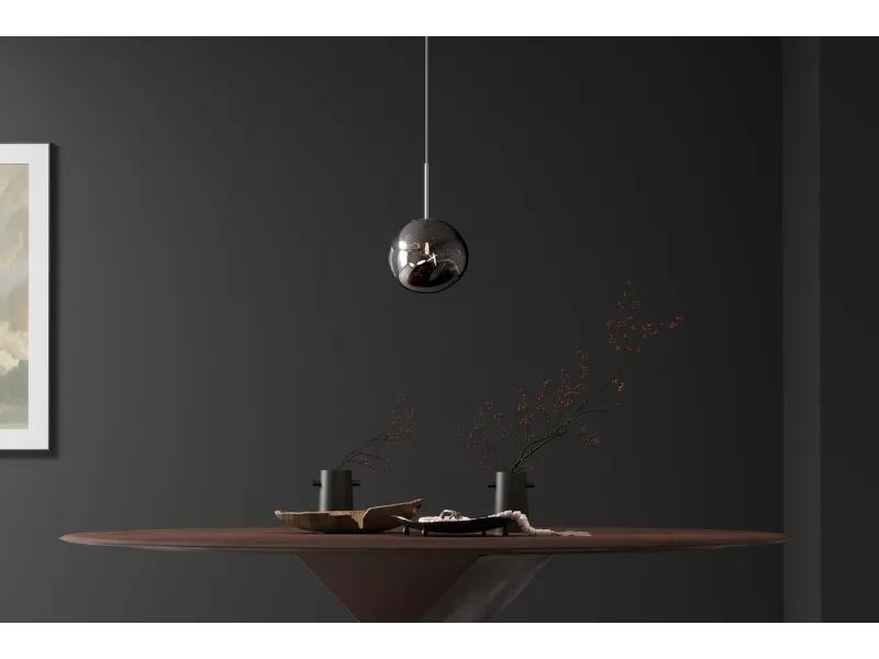 Suspension verre Liquid Diamond 20 cm fumé — Luminaire design