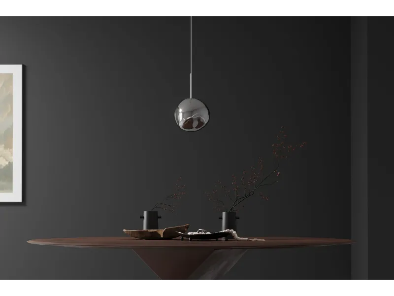 Suspension verre Liquid Diamond 20 cm fumé — Luminaire design