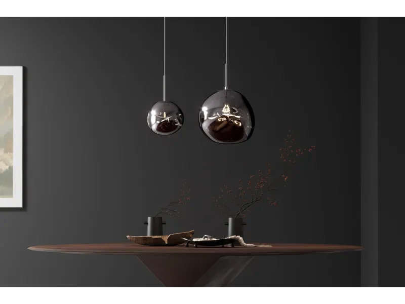 Suspension verre Liquid Diamond 20 cm fumé — Luminaire design
