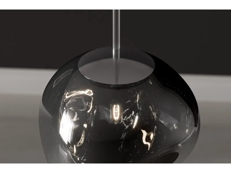 Suspension verre Liquid Diamond 20 cm fumé — Luminaire design