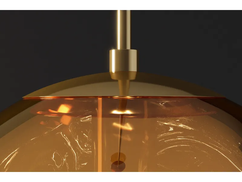 Grande suspension verre Liquid Diamond 35 cm or — Luminaire élégant
