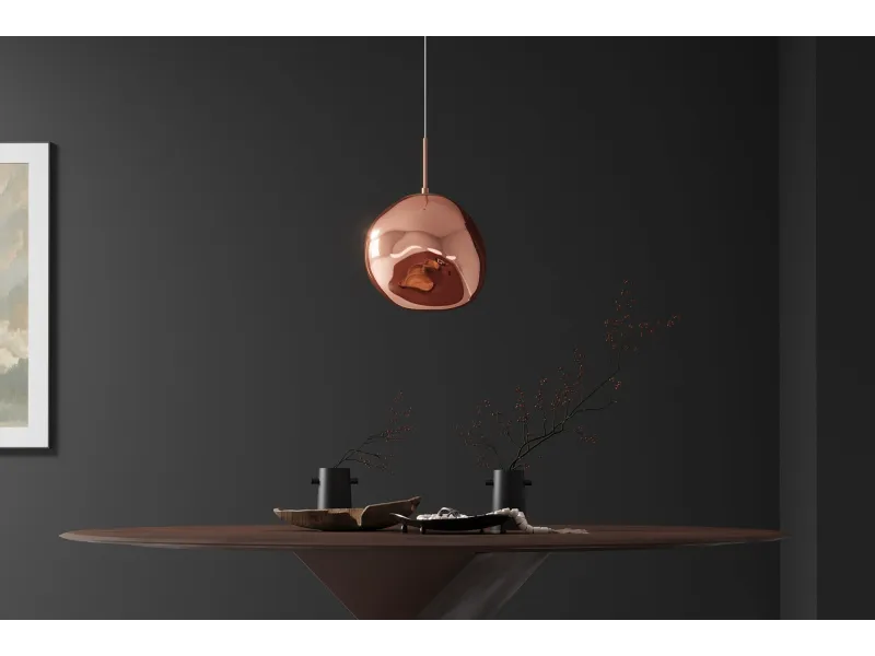 Grande suspension verre Liquid Diamond 35 cm cuivre — Luminaire