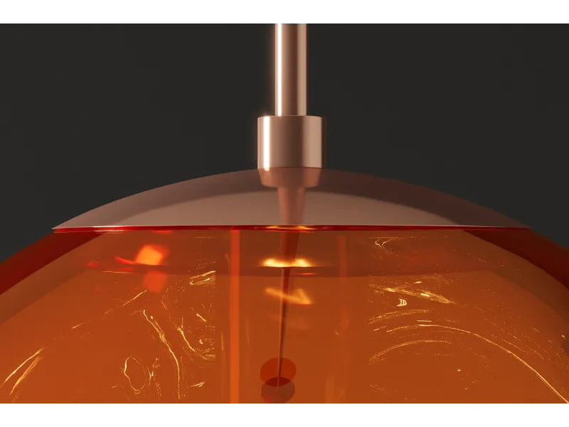 Grande suspension verre Liquid Diamond 35 cm cuivre — Luminaire