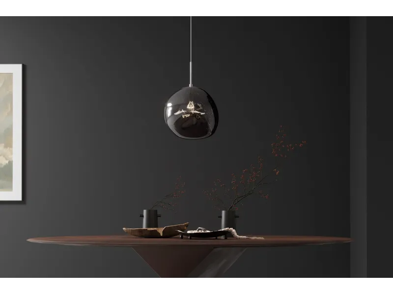 Suspension verre fumé Liquid Diamond 35 cm — Luminaire design