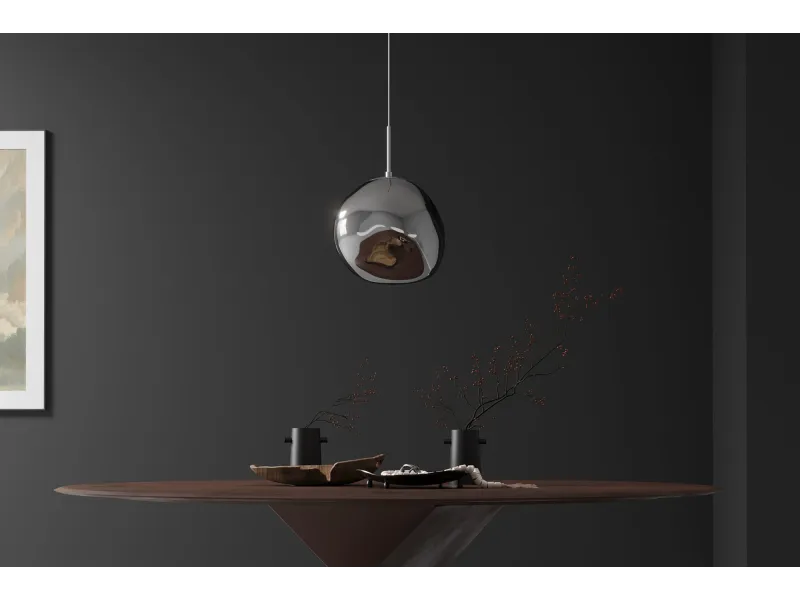 Suspension verre fumé Liquid Diamond 35 cm — Luminaire design