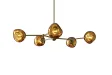 Suspension 5 globes verre doré Liquid Diamond 91 cm — Design