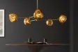 Suspension 5 globes verre doré Liquid Diamond 91 cm — Design