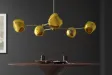 Suspension 5 globes verre doré Liquid Diamond 91 cm — Design