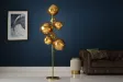 Lampadaire 7 globes verre doré Liquid Diamond 170 cm — Sculpture