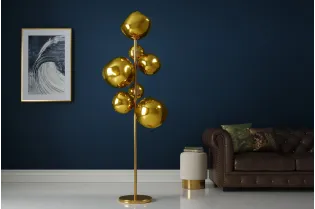 Lampadaire 7 globes verre doré Liquid Diamond 170 cm — Sculpture 2
