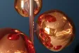 Lampadaire 7 globes verre cuivré Liquid Diamond 170 cm — Design