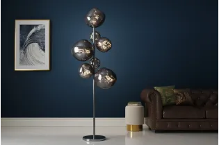 Lampadaire verre fumé gris 170 cm Liquid Diamond — 7 globes