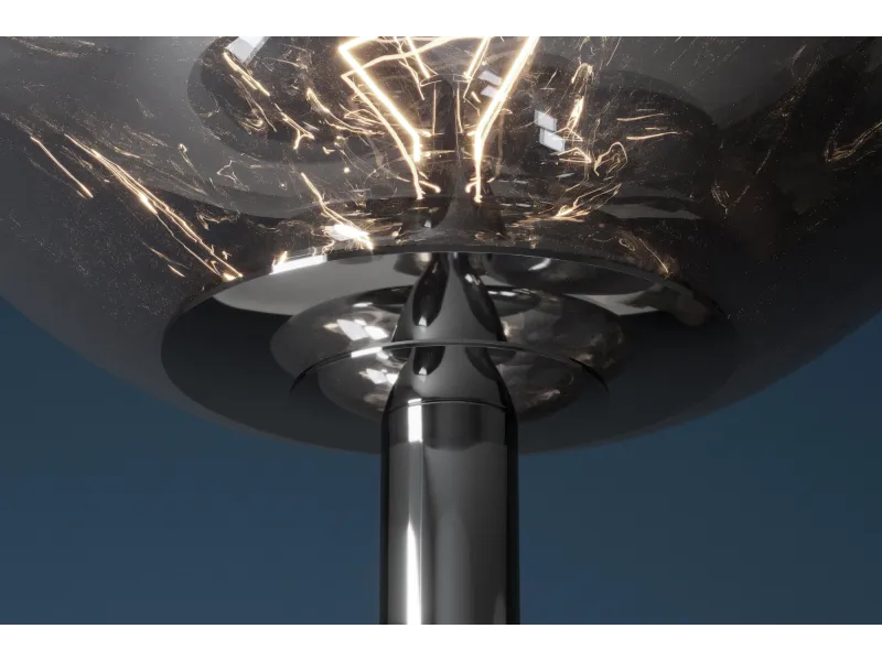 Lampadaire verre fumé gris 170 cm Liquid Diamond — 7 globes