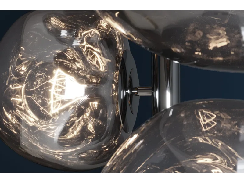 Lampadaire verre fumé gris 170 cm Liquid Diamond — 7 globes