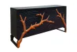 Buffet manguier massif 3D 160 cm noir brun — Collection Forest