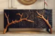 Buffet manguier massif 3D 160 cm noir brun — Collection Forest