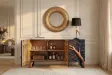 Buffet manguier massif 3D 160 cm noir brun — Collection Forest