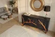 Buffet manguier massif 3D 160 cm noir brun — Collection Forest