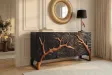 Buffet manguier massif 3D 160 cm noir brun — Collection Forest