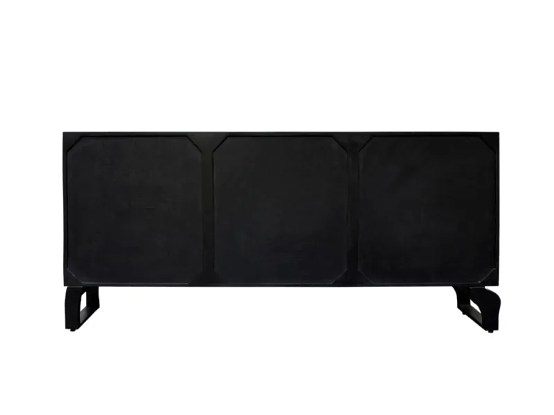 Buffet manguier massif 3D 160 cm noir brun — Collection Forest