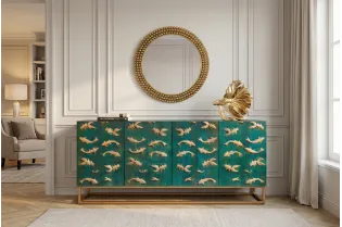Buffet manguier 3D turquoise et or 180 cm — Golden Lagoon