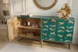Buffet manguier 3D turquoise et or 180 cm — Golden Lagoon